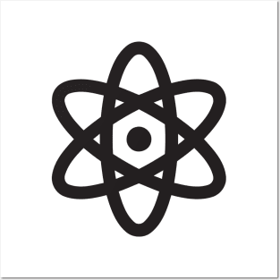 Neutron Atom Logo Icon Black Symbol Emoticon Posters and Art